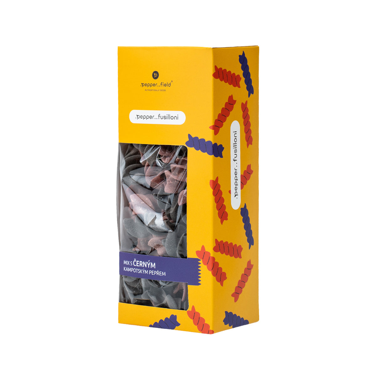 Premium pasta .Pepper..fusilloni mix with black Kampot m pepper